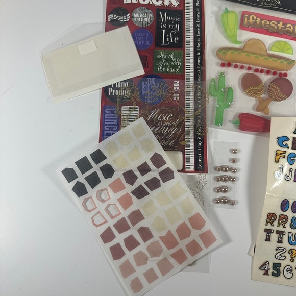 Scrapbook Sticker Lot La Petites Fiesta Reminisce Rock Alphabet Craft Supplies - Picture 6 of 6